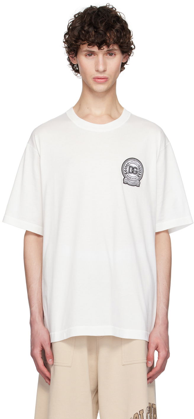 Majica Dolce & Gabbana Dolce&Gabbana T-Shirt With Embroidered Logo Bela | G8PN9ZG7NYE