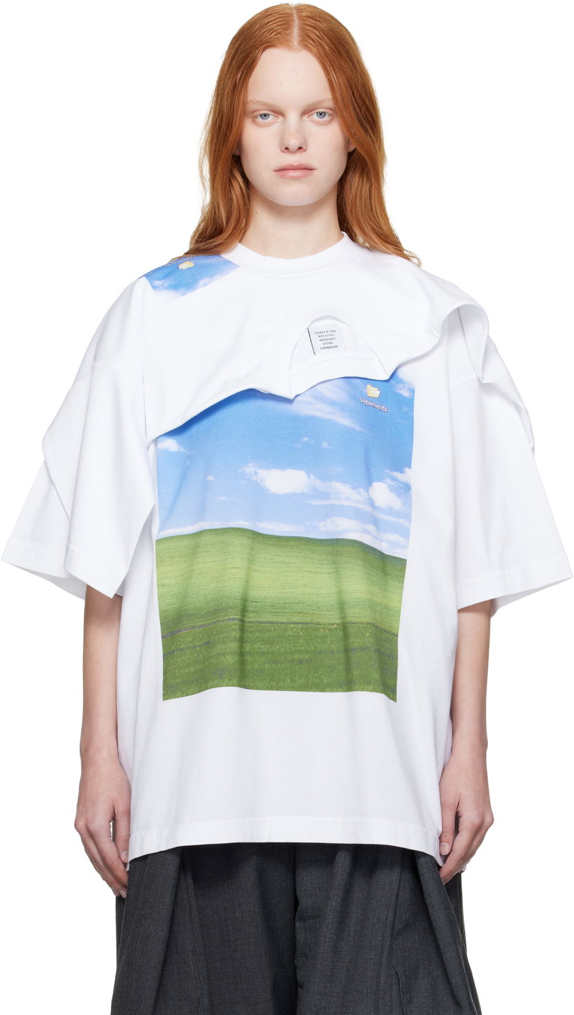 Majica VETEMENTS Vetements Desktop Double Layered T-Shirt Bela | UH76TR770W