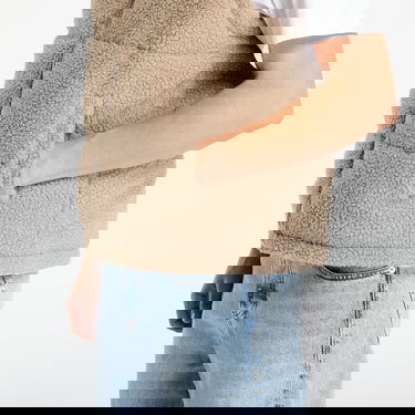 Telovnik Urban Classics Basic Teddy Puffer Vest Bež | TB7939-01279, 1