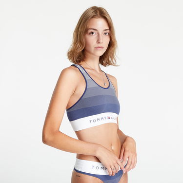 Modrček Tommy Hilfiger Seamless Unlined Bralette Seamless Stripe Twilight Modra | UW0UW03572 0BC, 0