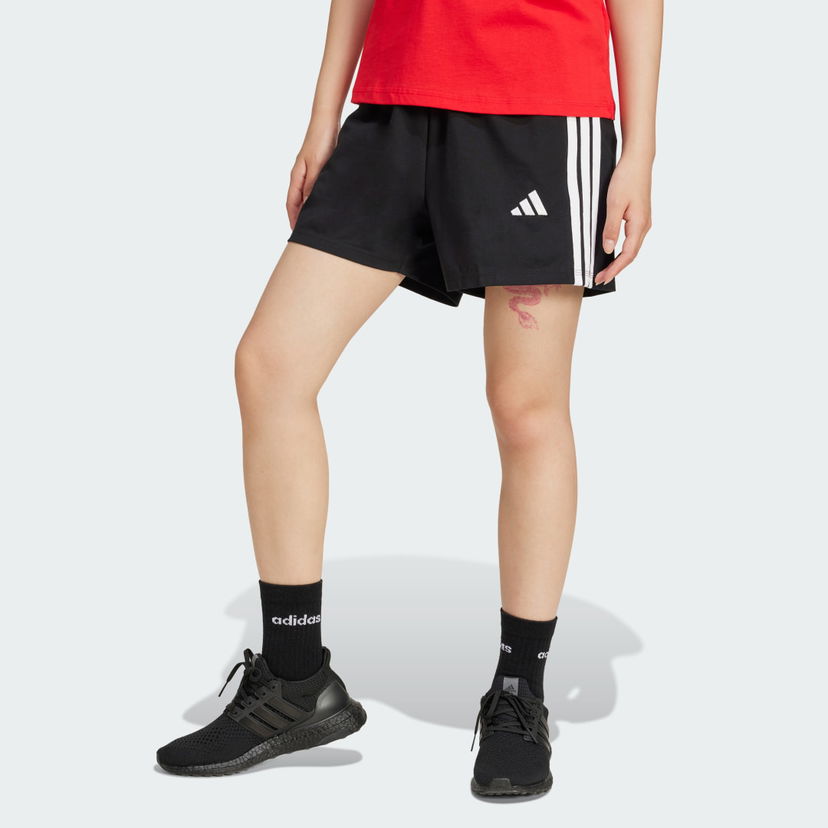 Kratke hlače adidas Performance 3-Stripes Cotton Shorts Črna | JD0908