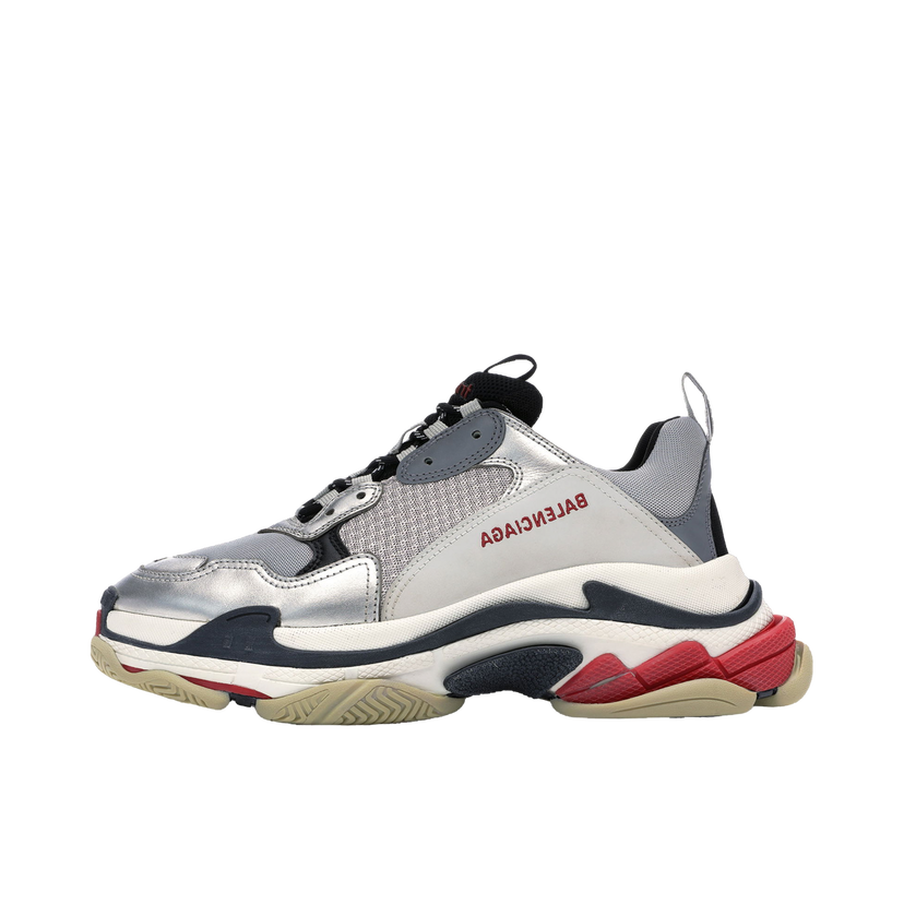 Superge in čevlji Balenciaga Triple S Silver Red 2018 Kovinski | 512175-W09O3-1081