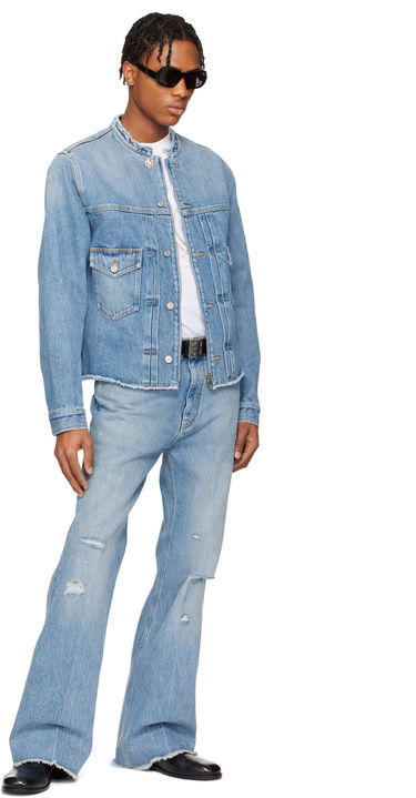 Jakna Givenchy Givenchy Reworked Biker Denim Jacket Modra | BM01BE5YCH415, 3
