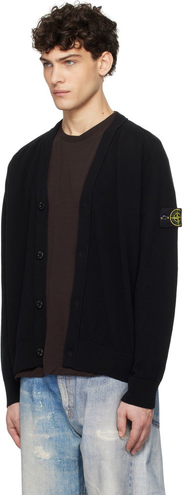 Pleteni pulover Stone Island Stone Island Light Geelong Wool Cardigan Črna | K1S15 5100023 S00B4, 3