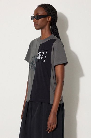 Majica Maison Margiela MM6 Off-White Spliced Cropped T-Shirt Bela | S52GC0316 S24311, 3
