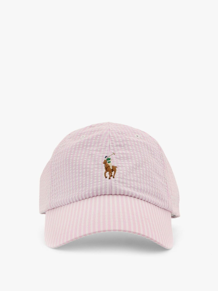 Kapa Polo by Ralph Lauren Seersucker Baseball Cap by Polo Ralph Lauren Roza | 710957166004