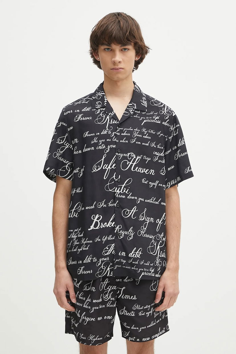 Srajce Ksubi KSUBI Playoff Varsity Relaxed Fit Shirt Črna | MSP25SH002