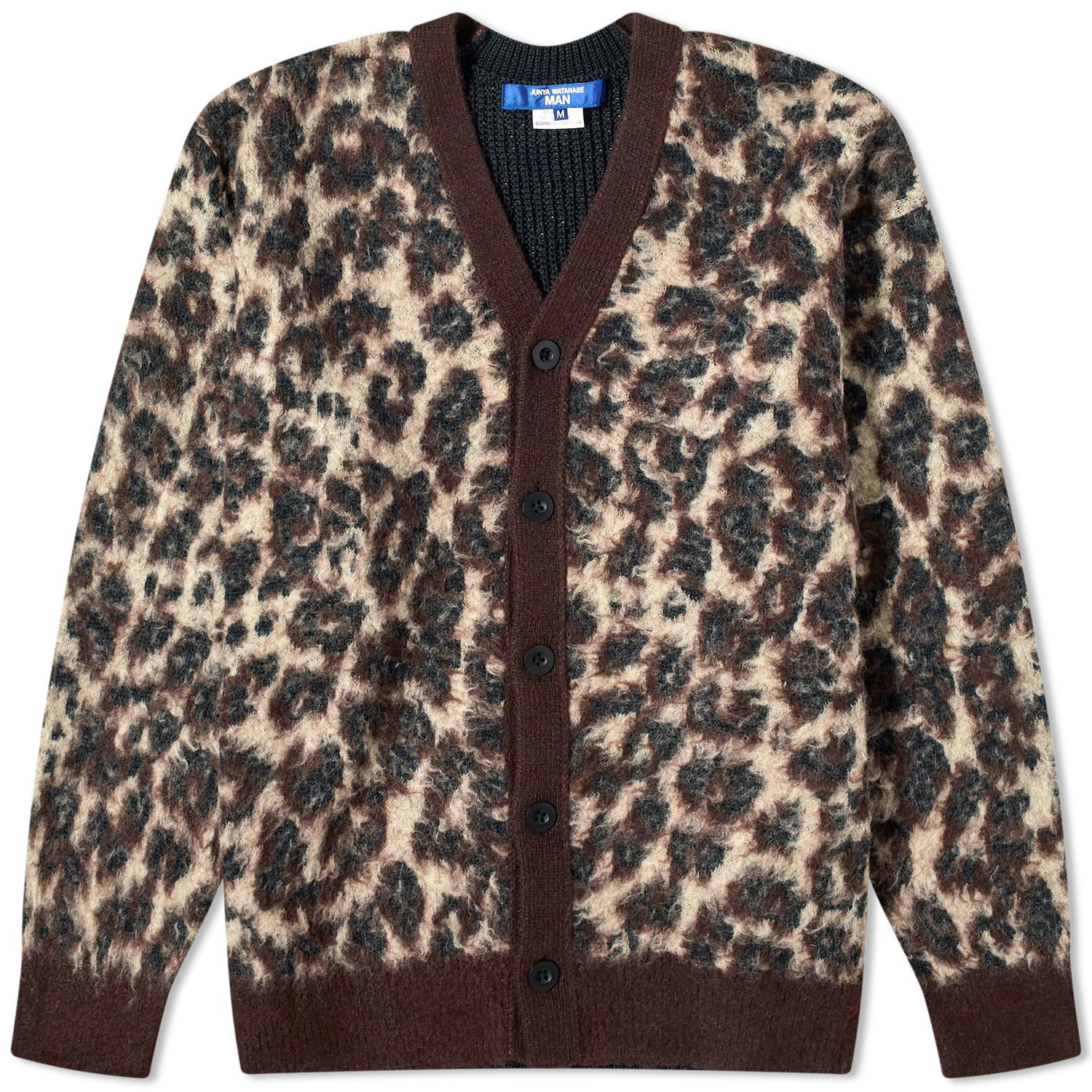 Pleteni pulover Junya Watanabe Junya Watanabe MAN Leopard Print Cardigan, Size Large Rjava | WM-N006-051-1, 1