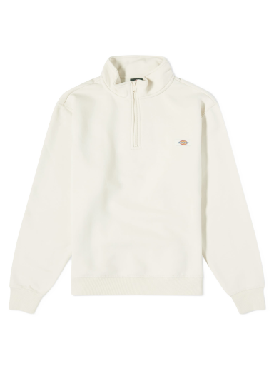 Pleteni pulover Dickies Oakport Quarter Zip Sweat Bela | DK0A4XD4F901