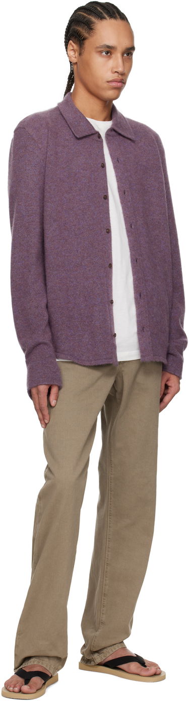 Pleteni pulover The Row The Row Lautaro Cardigan Lila | 883-Y363, 3