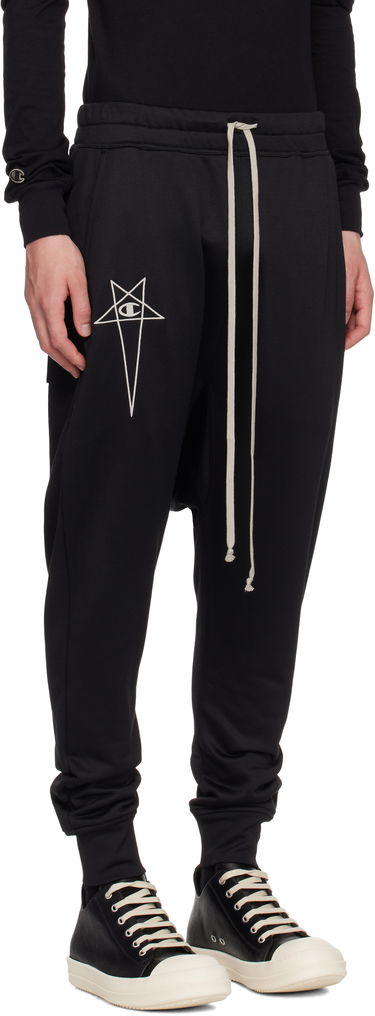 Trenirka Rick Owens Rick Owens Champion Edition Prisoner Drawstring Sweatpants Črna | CM01E1689 CHJS SHINY SWEAT JERSE, 1
