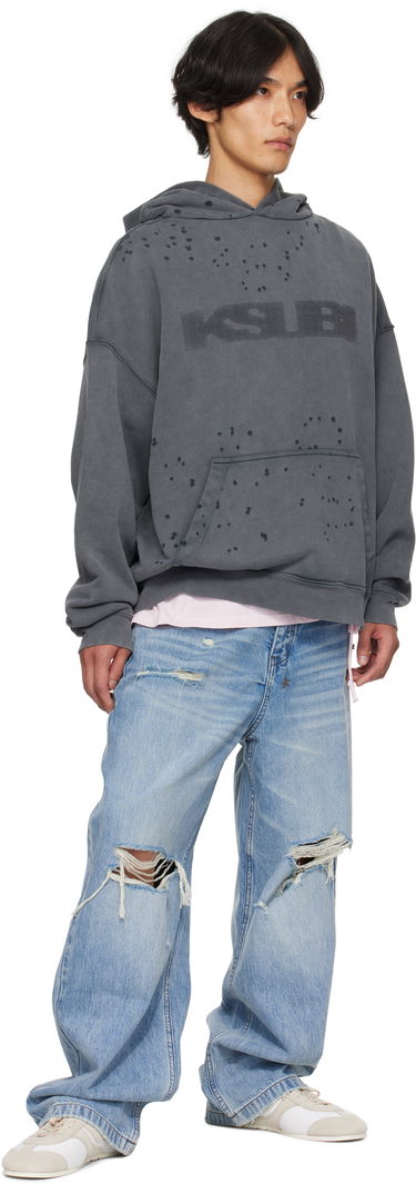 Pulover Ksubi Ksubi Blasted Ekcess Hoodie Siva | MPF25FL005, 3