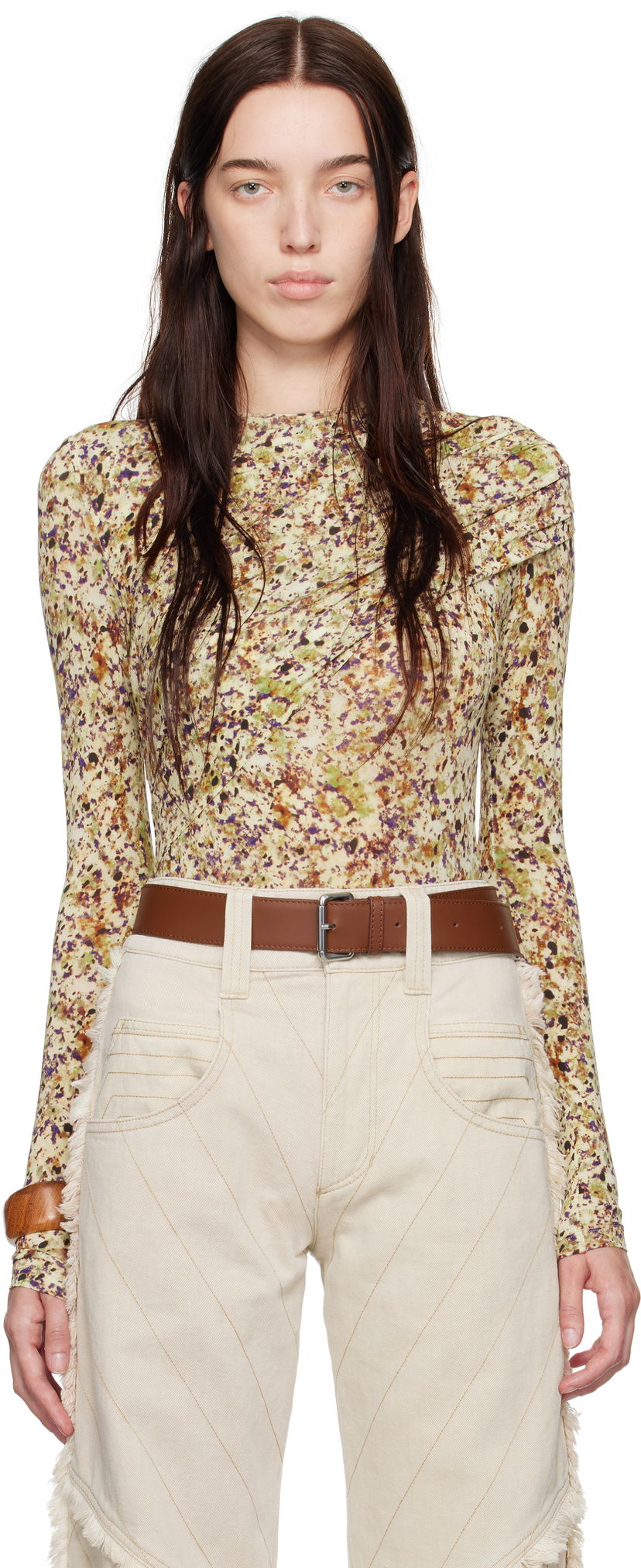 Majica ISABEL MARANT Asna T-shirt Bež | HT0515FB-B4K02I