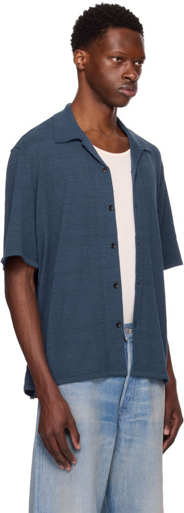 Srajce rag & bone Rag & Bone Avery Zuma Knitted Shirt Modra | MBS25P020NC20, 1