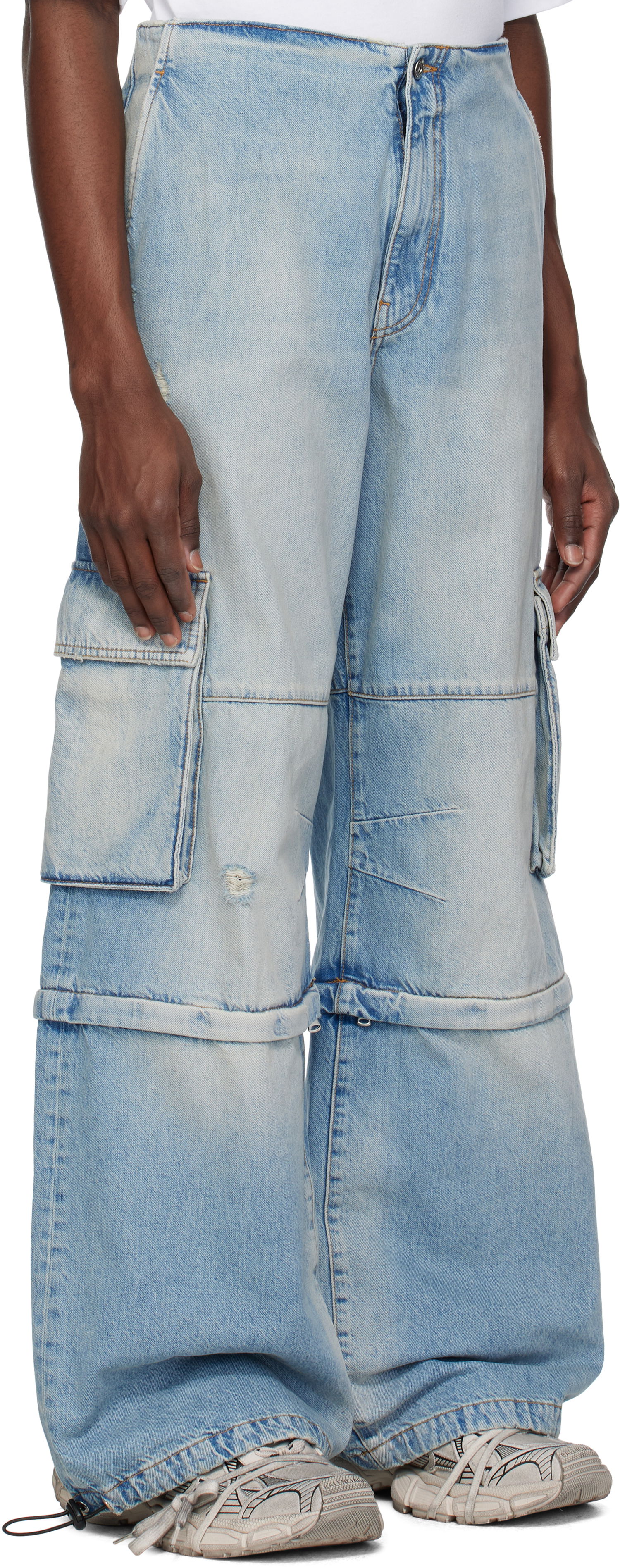 Cargo hlače We11done We11done Faded Denim Zip-off Cargo Pants Modra | WD-DP0-25-393-M-SK, 1