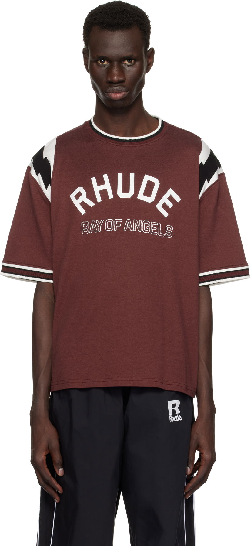 Majica Rhude Rhude Lightning Ringer Jersey T-Shirt Rjava | RHPS25TT19012