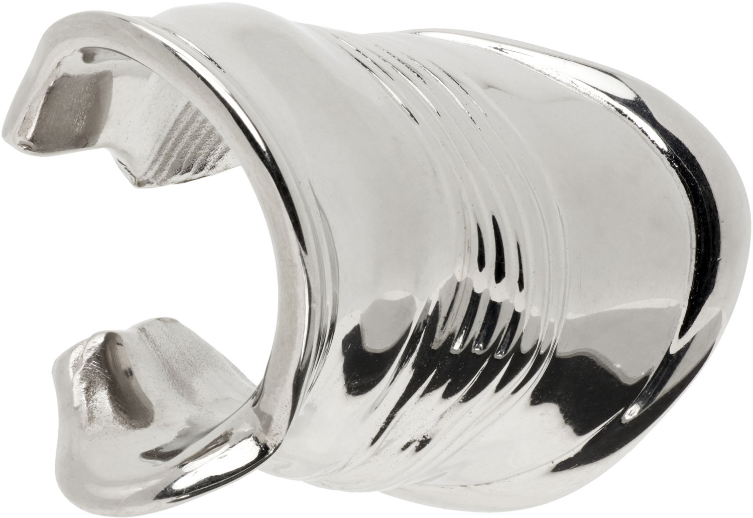 Uhani Jean Paul Gaultier Jean Paul Gaultier 'The Crushed Can' Silver-Tone Ear Cuff Kovinski | 25/03-W-JW016-X053-91, 1