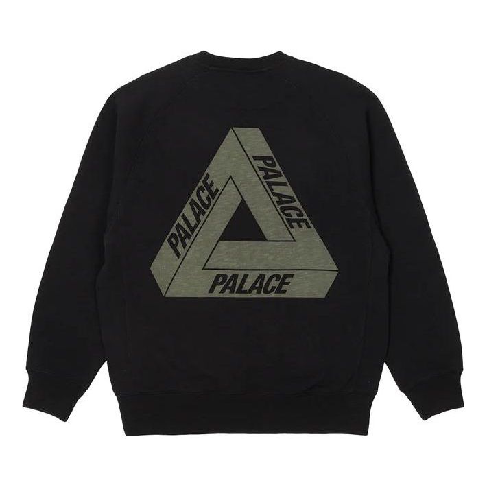 Pulover Palace Crew Sweater With Logo Print Črna | P23CS139