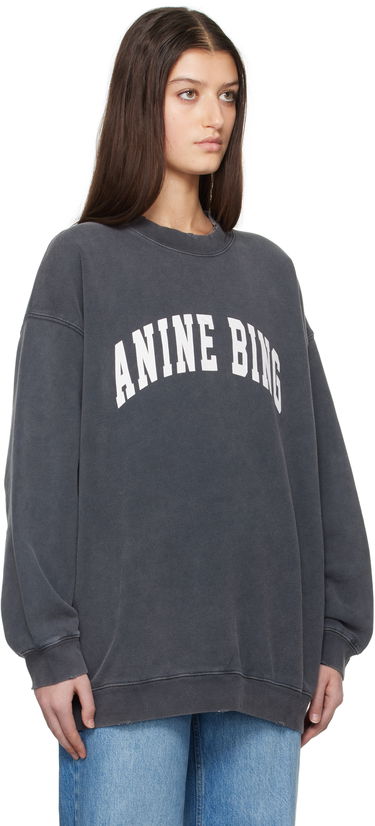 Pulover Anine Bing Oversized Sweatshirt with Logo Print Siva | A-08-5205-010, 4