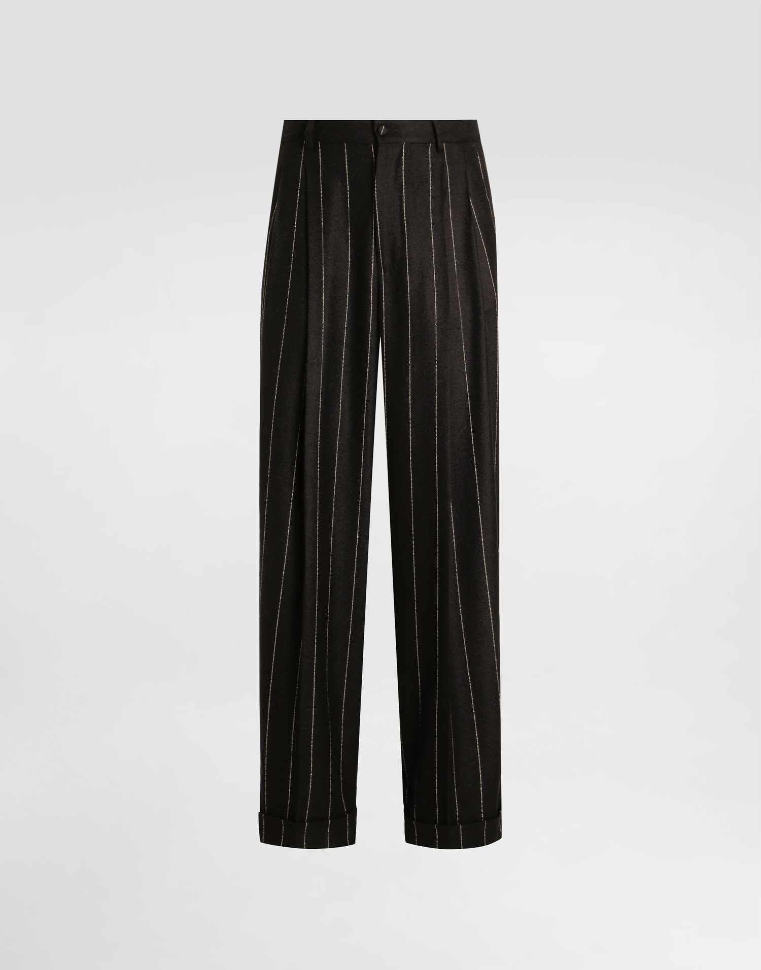 Hlače Dolce & Gabbana Dolce & Gabbana Pinstriped Flannel Trousers Črna | GP168TFRZAPS8051, 0