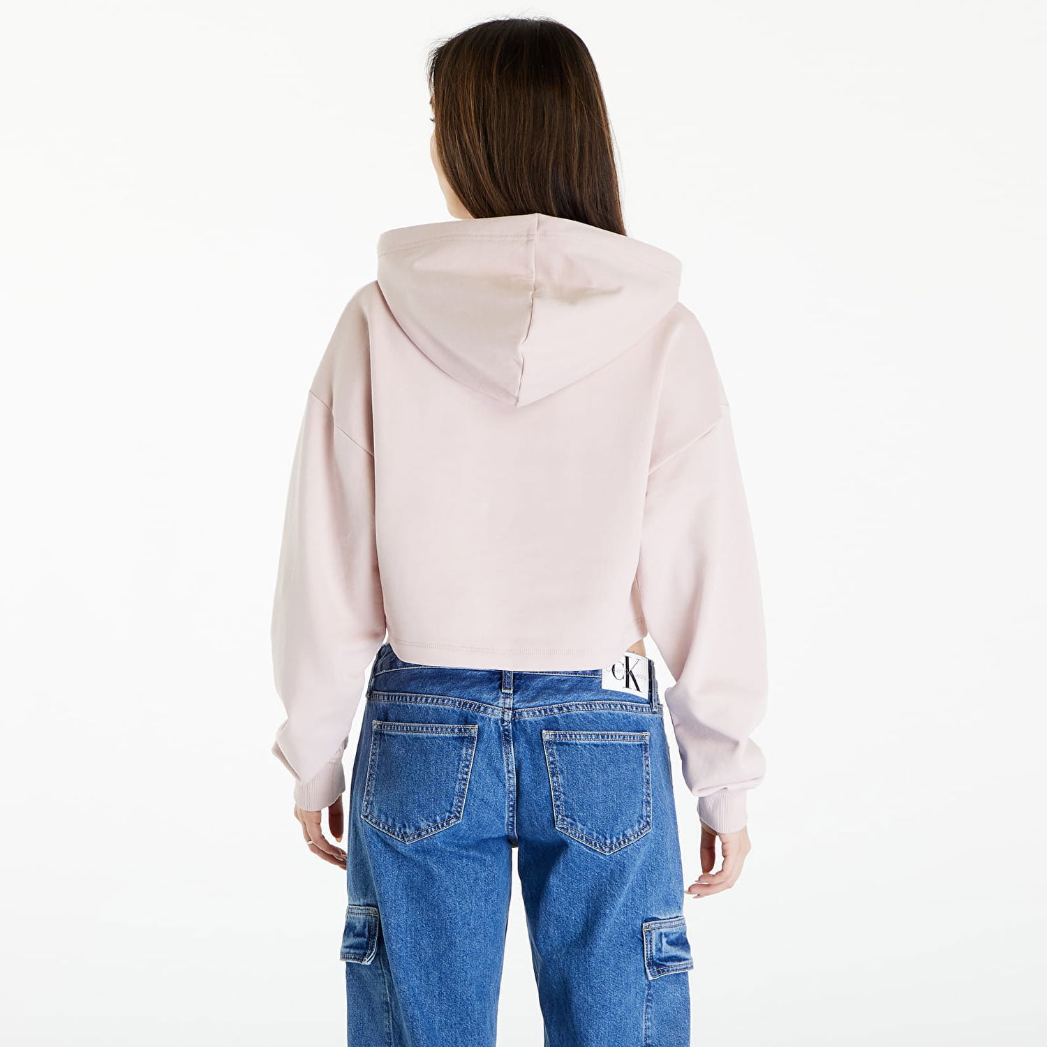 Pulover CALVIN KLEIN Woven Label Hoodie Roza | J20J223354 TF6, 1