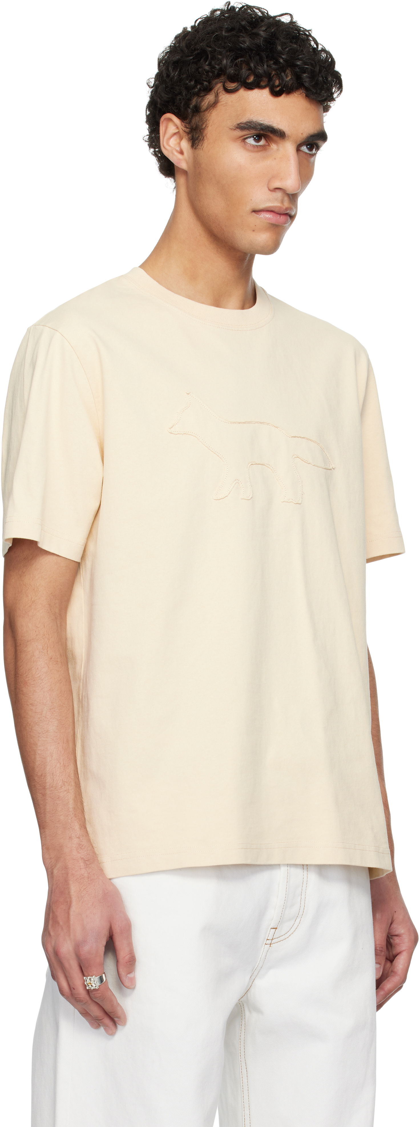 Majica MAISON KITSUNÉ Maison Kitsuné Profile Fox Comfort T-Shirt Bež | OM00121KJ0118, 1