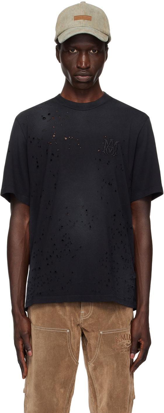 Majica AMIRI Shotgun Distressed Logo T-Shirt Črna | AMJYTE1059