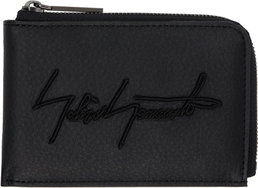 Denarnica Yohji Yamamoto Yohji Yamamoto Signature Zip Wallet Črna | DM-A06-790