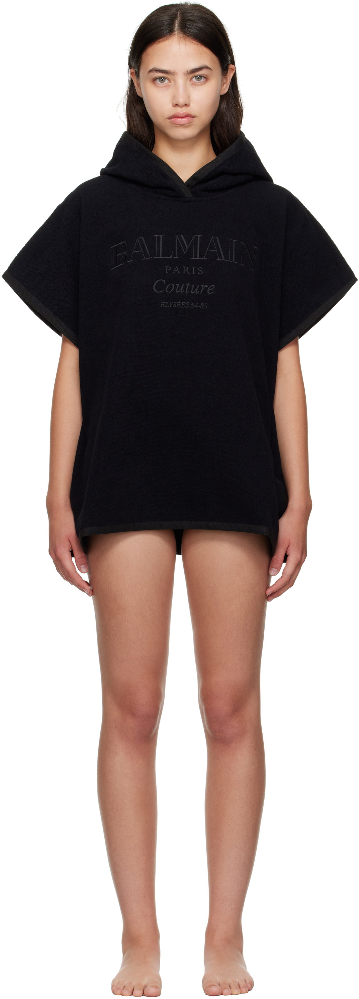 Kopalke Balmain Balmain Couture Hooded Cover-up Črna | BKP472400, 0