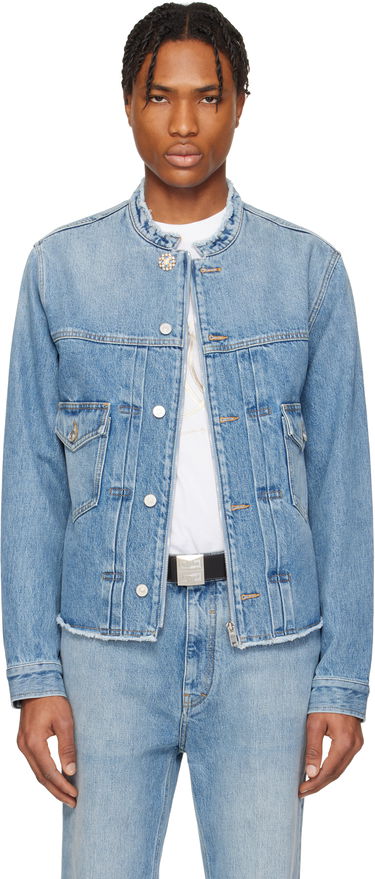 Jakna Givenchy Givenchy Reworked Biker Denim Jacket Modra | BM01BE5YCH415, 0