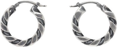 Uhani Maison Margiela MM6 Maison Margiela Silver Twisted Hoop Earrings Kovinski | SM6VG0100 SV0235, 0