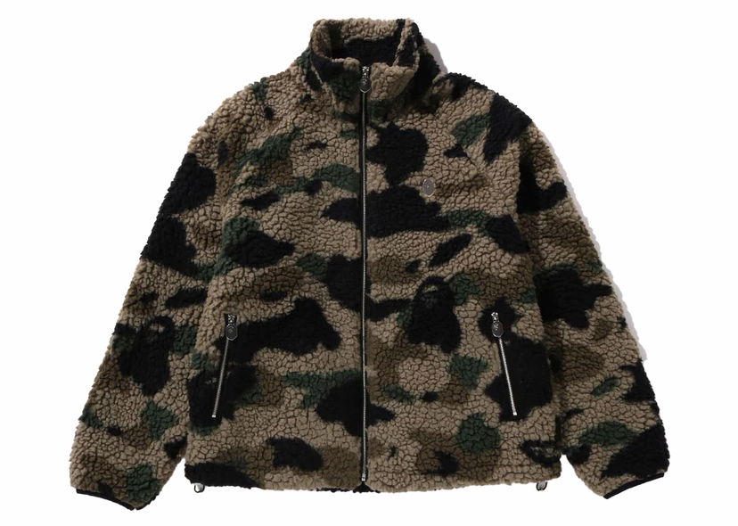 Jakna BAPE BAPE 1st Camo Metal Ape Head One Point Fleece Jacket Green Zelena | 1J80-140-064