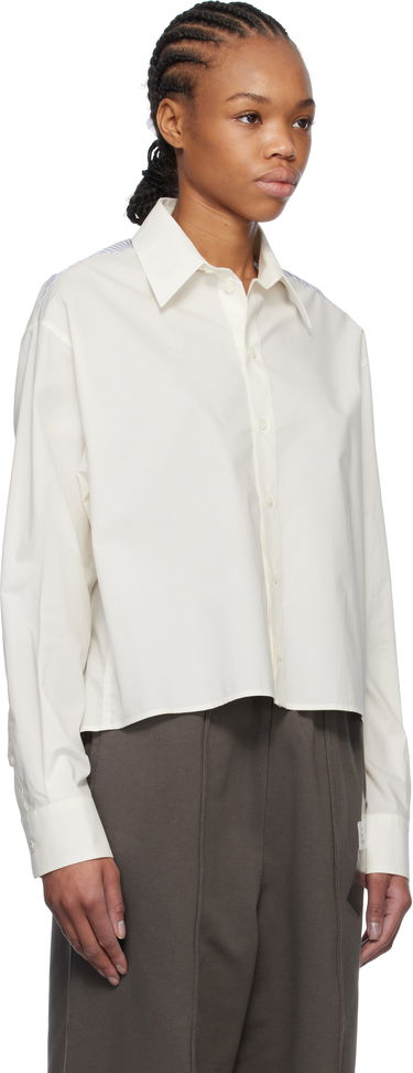 Srajce Maison Margiela MM6 Maison Margiela Spliced Cotton Poplin Cropped Shirt Bela | S52DT0042 M35256, 4