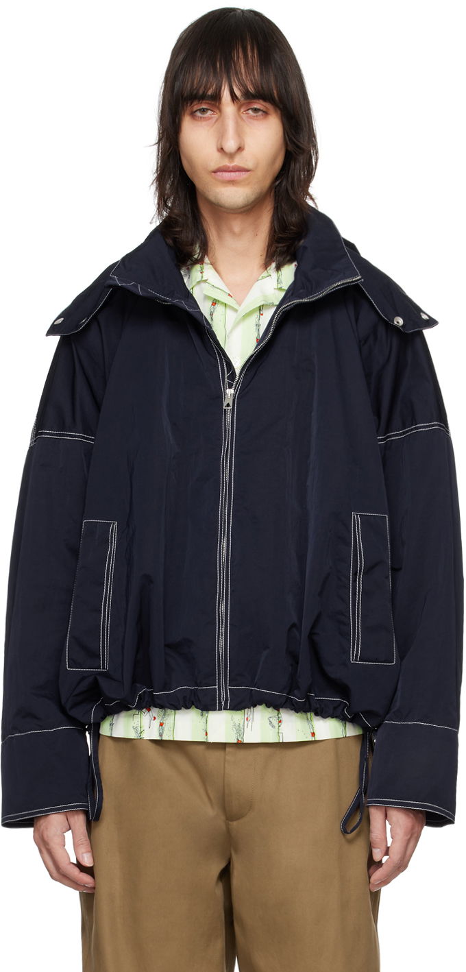 Jakna Bottega Veneta Tech Nylon Jacket Mornarica | 767969VF4K0