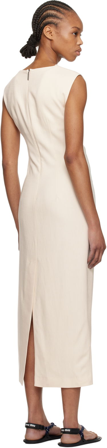 Obleke MSGM MSGM Twisted Midi Dress Bež | 3841MDA37 257106, 2