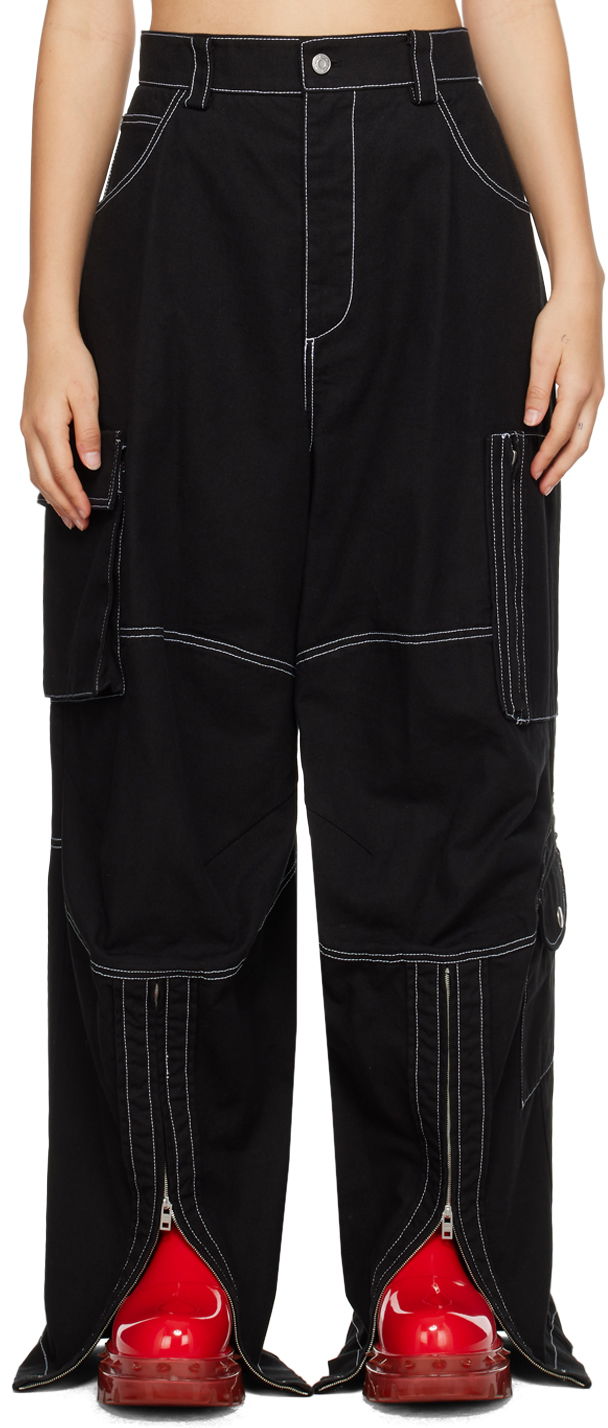 Cargo hlače We11done We11done Topstitching Cargo Pants Črna | WD-PT3-23-218-W-BK
