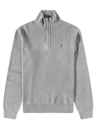 Pleteni pulover Polo by Ralph Lauren Quarter-Zip Andover Siva | 710914236009