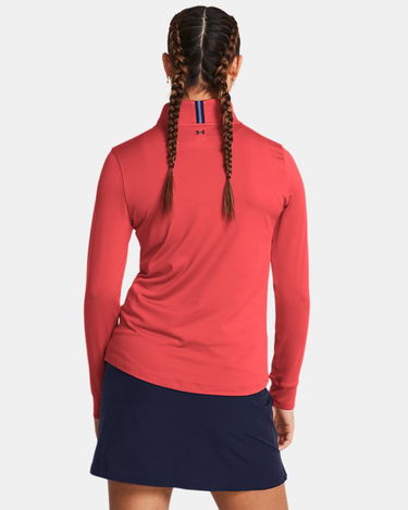 Majica Under Armour Playoff mit ¼-Zip für Damen Rot Solstice / Midnight Blaue Marine / Midnight Blaue Marine M Rdeča | 1383614-814, 1