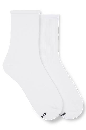 Nogavice BOSS Two-Pack of Short Socks Bela | 50538049