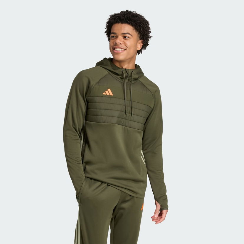 Pulover adidas Performance Tiro 25 Essentials Winterized Training Hoodie Zelena | JW4589