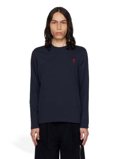 Majica AMI Long Sleeve T-Shirt Mornarica | UTS205.726