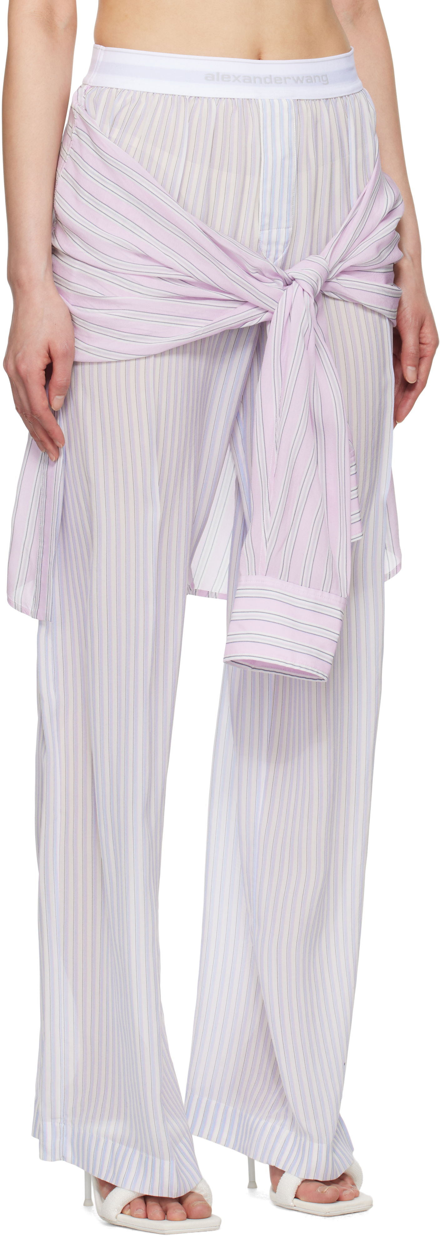Hlače Alexander Wang Alexander Wang Pre-Styled Boxer Striped Trousers Večbarvna | 1WC2254829, 1