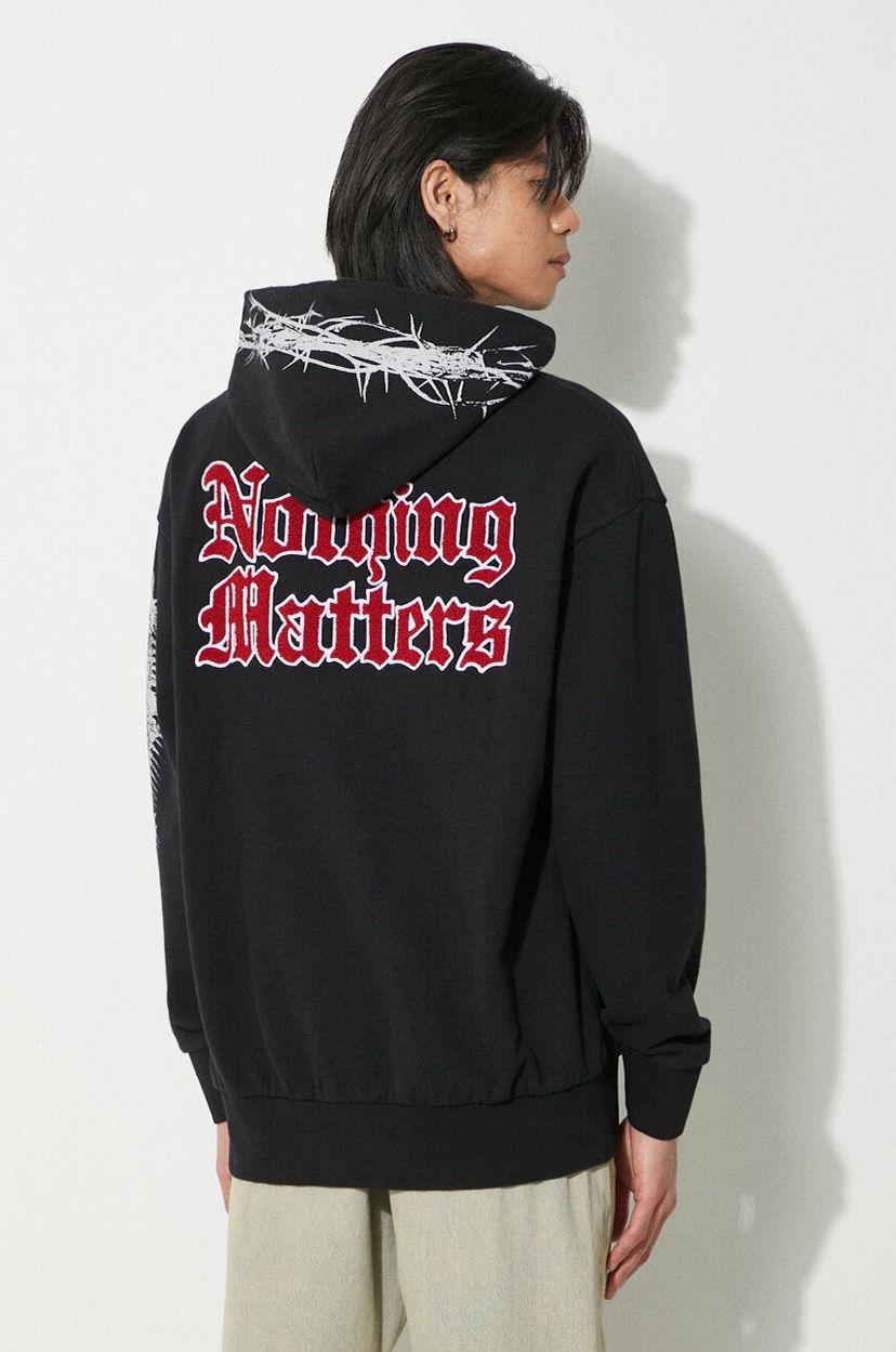 Pulover Aries Nothing Matters Embroidered Hoodie Črna | SUAR20011X