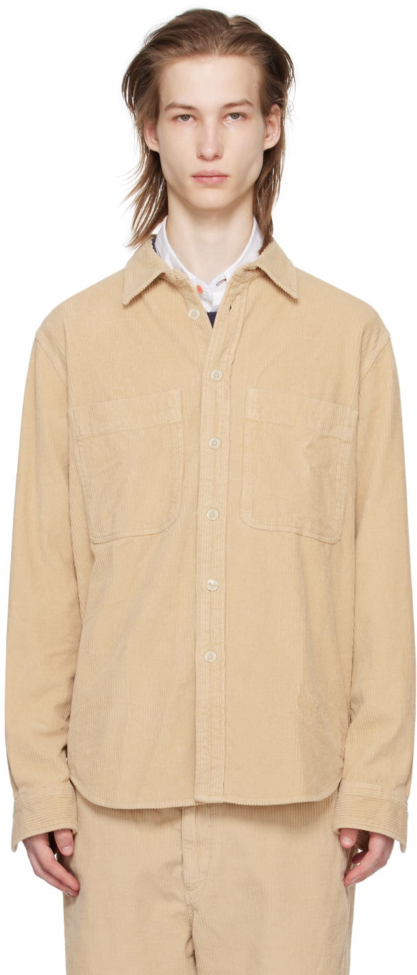 Srajce Paul Smith PS Paul Smith Corduroy Button-Up Shirt Bež | M2R-450Y-M21950-62