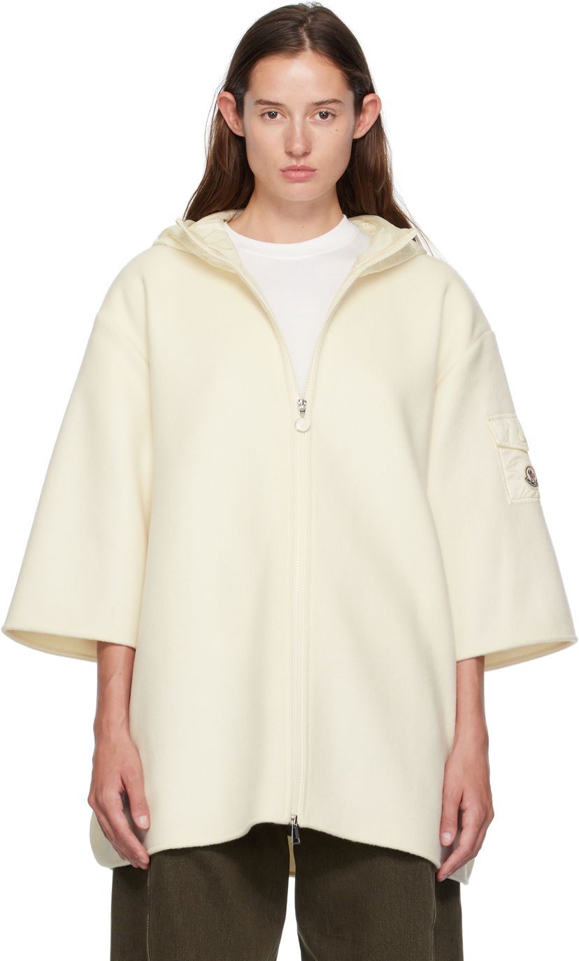 Jakna Moncler Moncler Wool Cape Jacket Bela | K20933G00002M7148