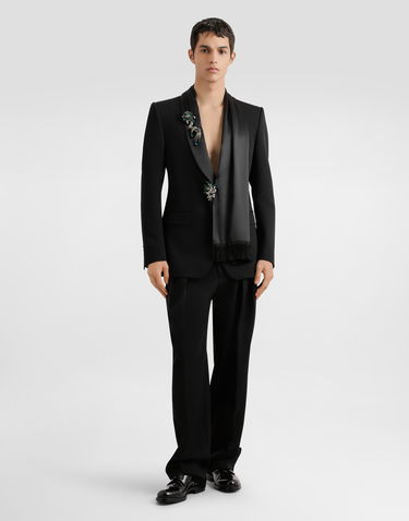 Hlače Dolce & Gabbana Dolce & Gabbana Wool Gabardine Pleated Trousers 46 Črna | GP16KTFU21EN0000, 1