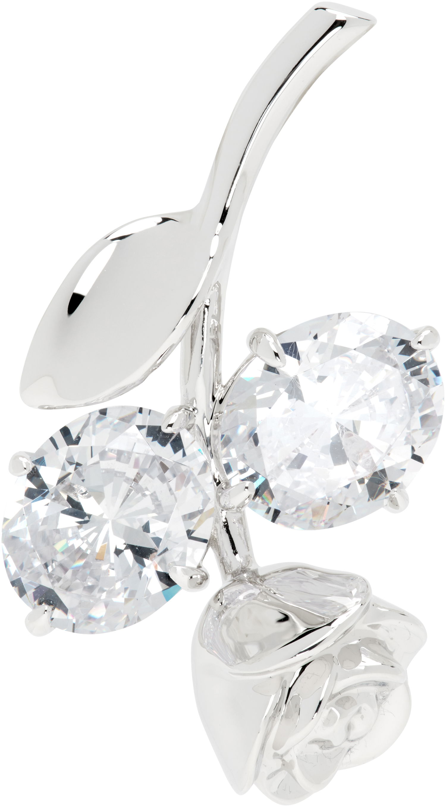 Uhani SHUSHU/TONG SHUSHU/TONG x YVMIN Edition Inverted Gemstone and Metal Rose Single Earring Kovinski | 22329SLV00DL, 0