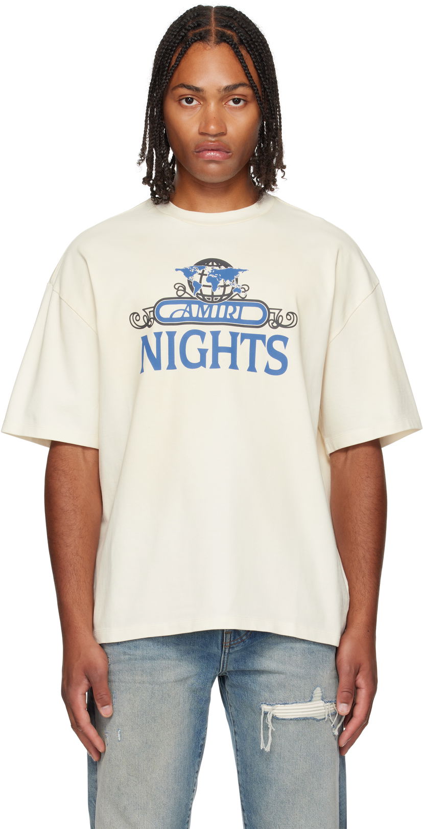 Majica AMIRI AMIRI 'Nights' Oversized T-Shirt Bela | AMJYTE1207