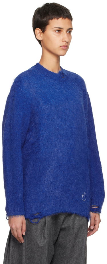 Pleteni pulover ADER ERROR Rous Distressed Knit Sweater Modra | BMADFWKT0304BL, 1
