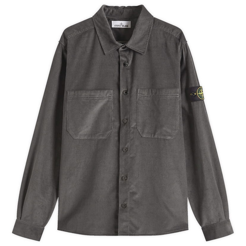 Srajce Stone Island Micro-Corduroy Overshirt, Size Large Siva | K1S151200113-V0065